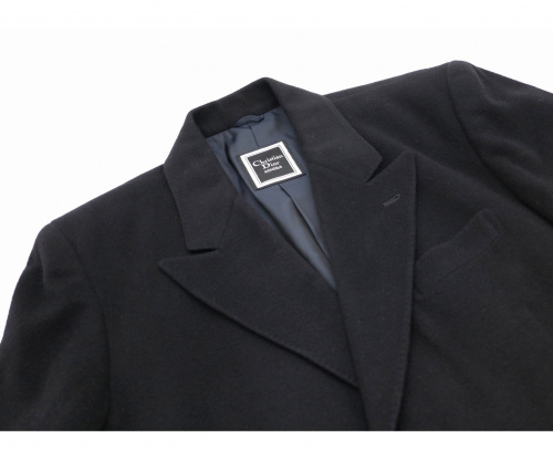 Christian Dior（クリスチャン ディオール）Christian Dior (クリスチャンディオール) [OLD]カシミヤ混コート ネイビー サイズ:M オールドディオール・カシミヤ50%・MONSIEUR（ムッシュ）の古着・服飾アイテム