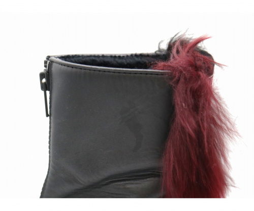 FENDI（フェンディ）FENDI (フェンディ) FFロゴ&ファーデザインエンジニアブーツ ブラック サイズ:38表記の古着・服飾アイテム
