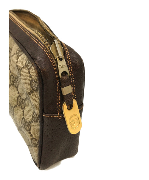GUCCI（グッチ）GUCCI (グッチ) [OLD]クラッチバッグ / セカンドバッグ ブラウン ヴィンテージ・オールドグッチの古着・服飾アイテム