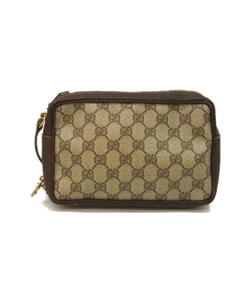 GUCCI（グッチ）GUCCI (グッチ) [OLD]クラッチバッグ / セカンドバッグ ブラウン ヴィンテージ・オールドグッチの古着・服飾アイテム