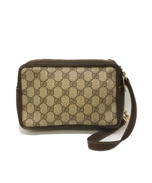 GUCCI（グッチ）GUCCI (グッチ) [OLD]クラッチバッグ / セカンドバッグ ブラウン ヴィンテージ・オールドグッチの古着・服飾アイテム