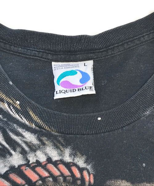 LIQUID BLUE（リキッドブルー）LIQUID BLUE (リキッドブルー) [古着]オールオーバープリントTシャツ ブラック サイズ:Lの古着・服飾アイテム