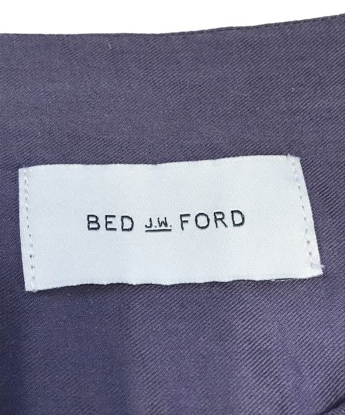 BED J.W. FORD（ベッドフォード）BED J.W. FORD (ベッドフォード) シルクブレンドノーカラーシャツ パープルの古着・服飾アイテム