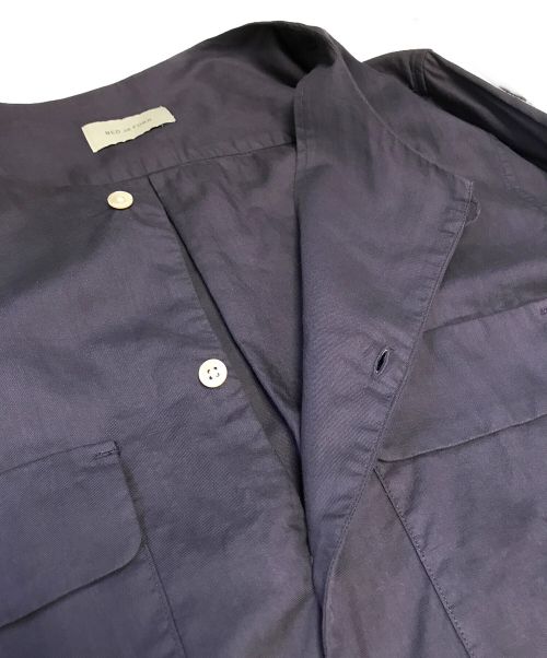 BED J.W. FORD（ベッドフォード）BED J.W. FORD (ベッドフォード) シルクブレンドノーカラーシャツ パープルの古着・服飾アイテム