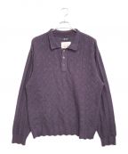 RICE NINE TENライスナインテン）の古着「ハンドニット襟付きセーター」｜パープル