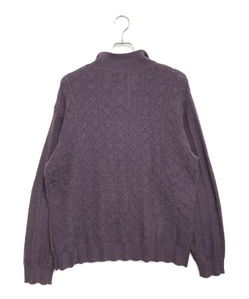 RICE NINE TEN（ライスナインテン）RICE NINE TEN (ライスナインテン) ハンドニット襟付きセーター パープル サイズ:表記なしの古着・服飾アイテム