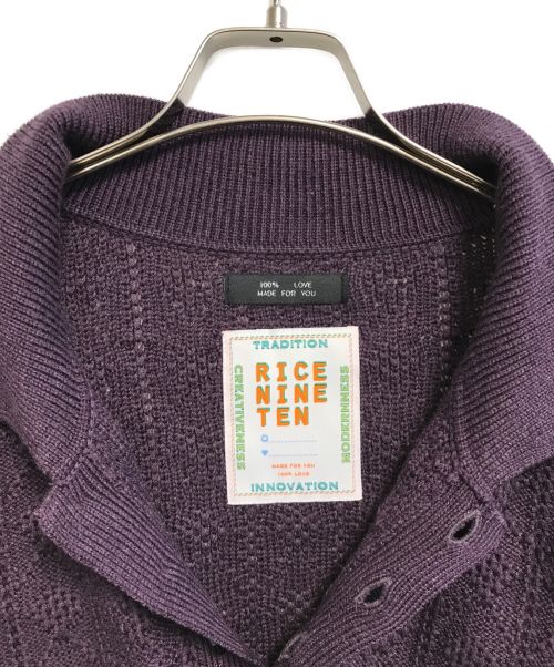 RICE NINE TEN（ライスナインテン）RICE NINE TEN (ライスナインテン) ハンドニット襟付きセーター パープル サイズ:表記なしの古着・服飾アイテム