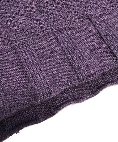 RICE NINE TEN（ライスナインテン）RICE NINE TEN (ライスナインテン) ハンドニット襟付きセーター パープル サイズ:表記なしの古着・服飾アイテム