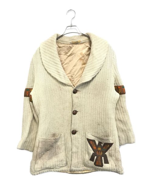 VINTAGE（ヴィンテージ）VINTAGE (ヴィンテージ/ビンテージ) ショールカラーカーディガン アイボリー サイズ:表記なしの古着・服飾アイテム