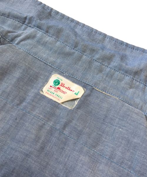 5 Brother（ファイブブラザー）5 Brother (ファイブブラザー) 刺繍シャンブレーシャツ ブルー サイズ:Mの古着・服飾アイテム
