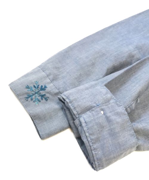 5 Brother（ファイブブラザー）5 Brother (ファイブブラザー) 刺繍シャンブレーシャツ ブルー サイズ:Mの古着・服飾アイテム