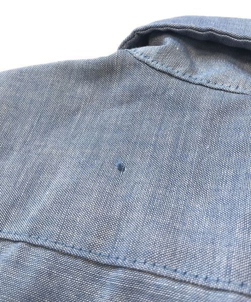 5 Brother（ファイブブラザー）5 Brother (ファイブブラザー) 刺繍シャンブレーシャツ ブルー サイズ:Mの古着・服飾アイテム
