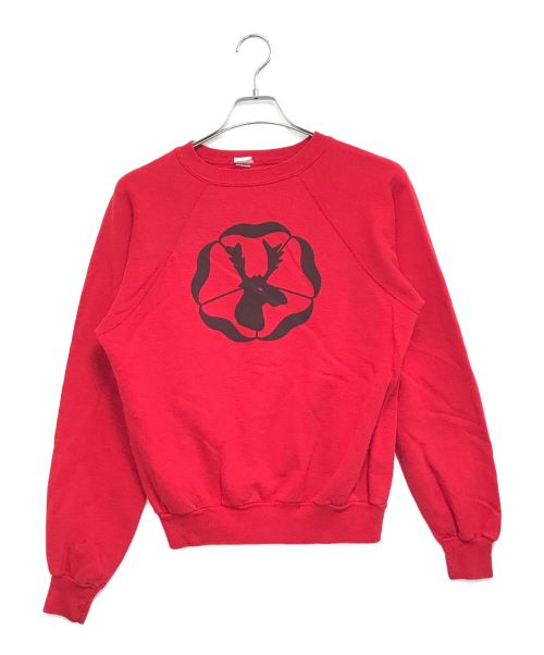 USED（ユーズド）USED (ユーズド) 70’s染込みラグランスウェット レッド サイズ:表記なしの古着・服飾アイテム