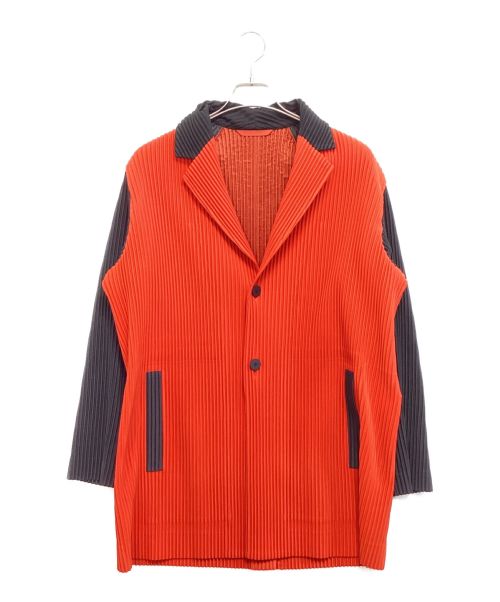 HOMME PLISSE ISSEY MIYAKE（オム プリッセ イッセイ ミヤケ）HOMME PLISSE ISSEY MIYAKE (オムプリッセ イッセイ ミヤケ) プリーツテーラードジャケット オレンジ サイズ:2の古着・服飾アイテム