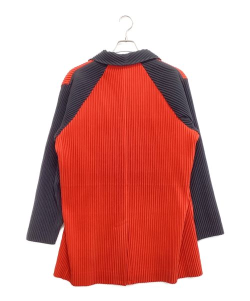 HOMME PLISSE ISSEY MIYAKE（オム プリッセ イッセイ ミヤケ）HOMME PLISSE ISSEY MIYAKE (オムプリッセ イッセイ ミヤケ) プリーツテーラードジャケット オレンジ サイズ:2の古着・服飾アイテム