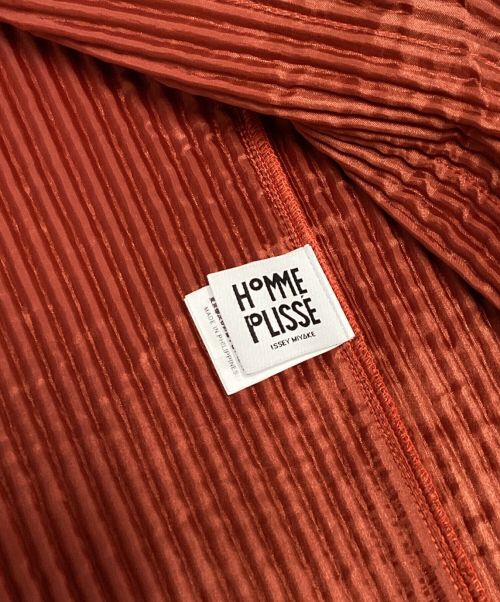 HOMME PLISSE ISSEY MIYAKE（オム プリッセ イッセイ ミヤケ）HOMME PLISSE ISSEY MIYAKE (オムプリッセ イッセイ ミヤケ) プリーツテーラードジャケット オレンジ サイズ:2の古着・服飾アイテム