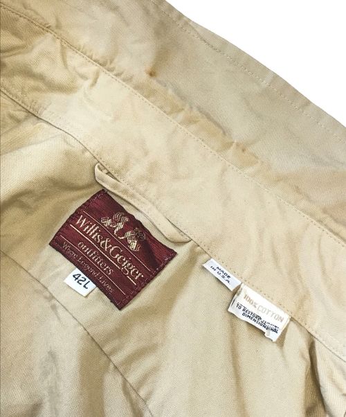 Willis&Geiger（ウィルスガイガー）Willis&Geiger (ウィルスガイガー) 80’sサファリジャケット ベージュ サイズ:42Lの古着・服飾アイテム