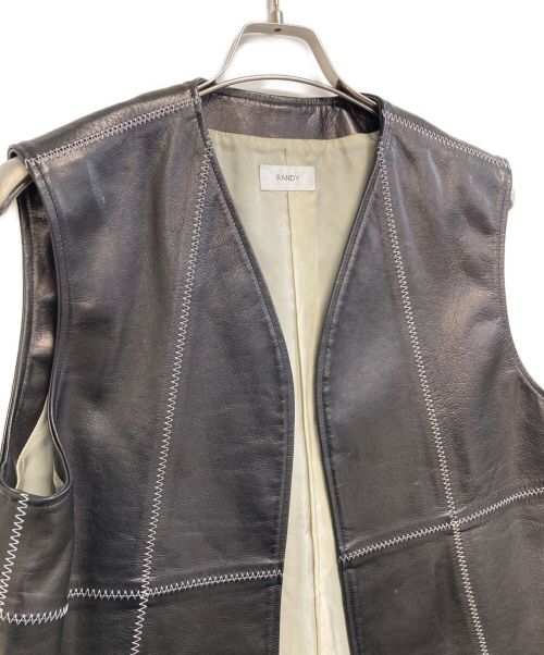 RANDY（ランディー）Randy (ランディー) レザーベスト ブラック サイズ:2の古着・服飾アイテム