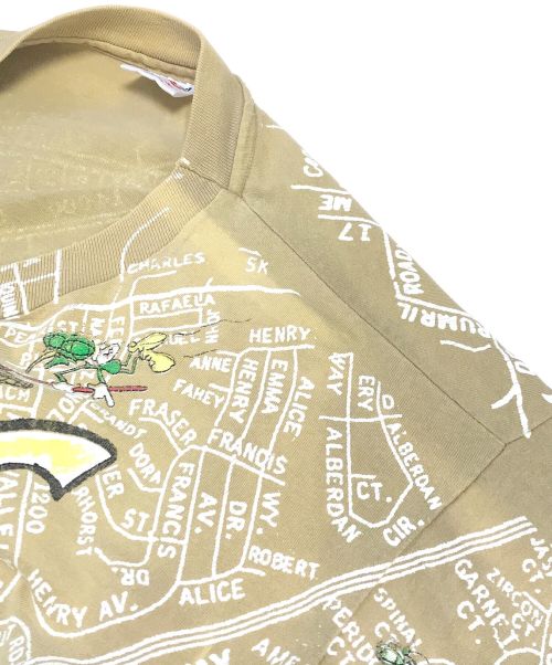 バンドTシャツ（バンドTシャツ）バンドTシャツ (バンドTシャツ) PRIMUS(プリムス)地図柄バンドTシャツ ベージュ サイズ:XLの古着・服飾アイテム