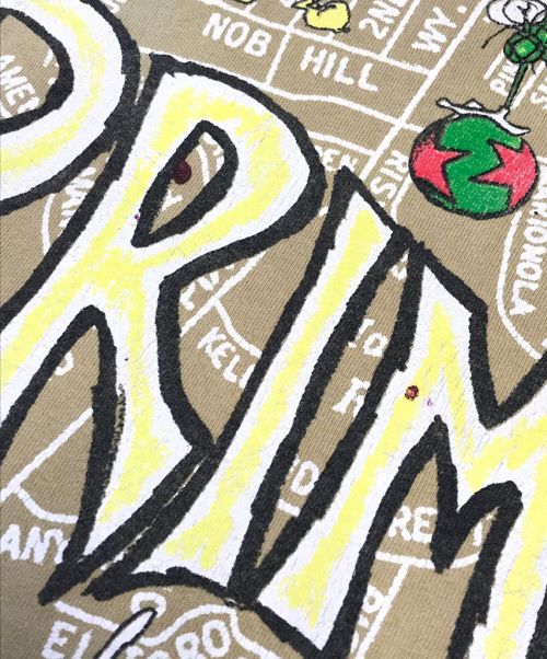 バンドTシャツ（バンドTシャツ）バンドTシャツ (バンドTシャツ) PRIMUS(プリムス)地図柄バンドTシャツ ベージュ サイズ:XLの古着・服飾アイテム