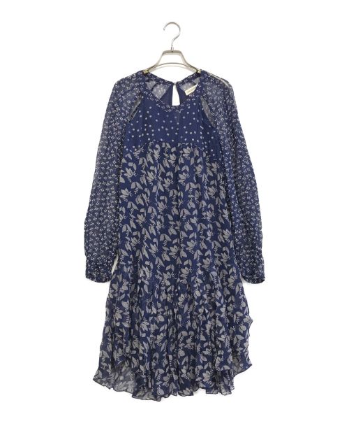 ISABEL MARANT ETOILE（イザベルマランエトワール）ISABEL MARANT ETOILE (イザベルマランエトワール) ブラウスワンピース ネイビー サイズ:38の古着・服飾アイテム