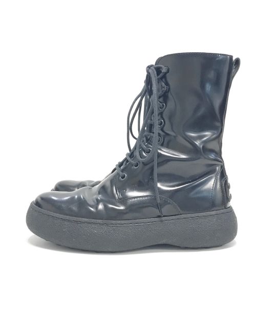 TOD'S（トッズ）TOD'S (トッズ) レースアップコンバットブーツ ブラック サイズ:37 1/2の古着・服飾アイテム