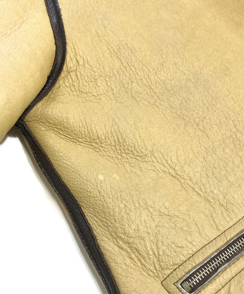 AVIREX（アヴィレックス）AVIREX (アヴィレックス) B-7 ムートンレザージャケット ベージュ サイズ:Lの古着・服飾アイテム