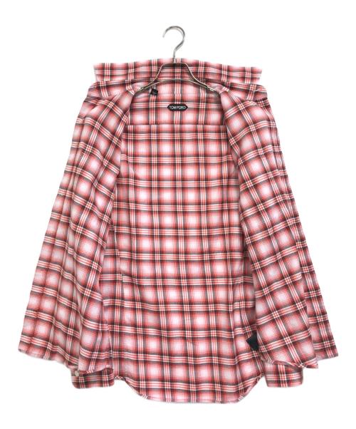 TOM FORD（トムフォード）TOM FORD (トムフォード) チェックシャツ レッド サイズ:40の古着・服飾アイテム