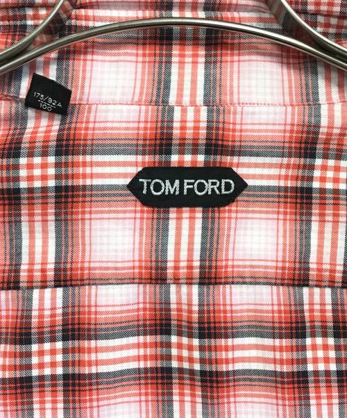 TOM FORD（トムフォード）TOM FORD (トムフォード) チェックシャツ レッド サイズ:40の古着・服飾アイテム