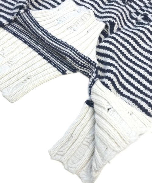 CHARLES JEFFREY LOVERBOY（チャールズ ジェフリー ラバーボーイ）CHARLES JEFFREY LOVERBOY (チャールズ ジェフリー ラバーボーイ) ダメージ加工ニットベスト アイボリー サイズ:Mの古着・服飾アイテム