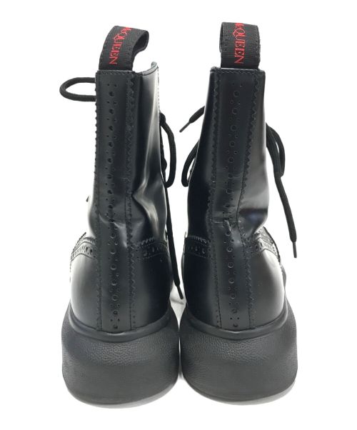 ALEXANDER McQUEEN（アレキサンダーマックイーン）ALEXANDER McQUEEN (アレキサンダーマックイーン) ハイブリッドレースアップブーツ ブラック サイズ:39Eの古着・服飾アイテム