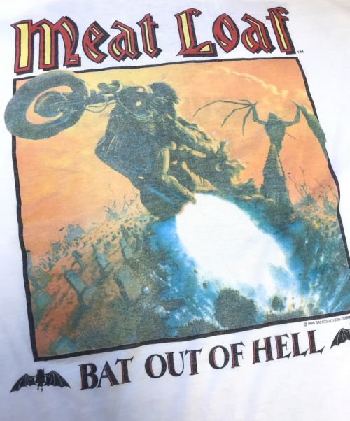 バンドTシャツ（バンドTシャツ）バンドTシャツ (バンドTシャツ) 80s meat loaf(ミートローフ) バンドTシャツ ホワイト サイズ:Lの古着・服飾アイテム