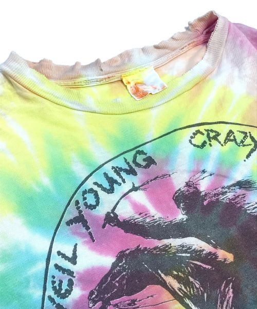 バンドTシャツ（バンドTシャツ）バンドTシャツ (バンドTシャツ) [古着]1991 NEIL YOUNG CRAZY HOUSE RAGGED GLORY TOUR(ニール・ヤング クレイジーホース)タイダイtシャツ マルチカラー サイズ:表記なしの古着・服飾アイテム