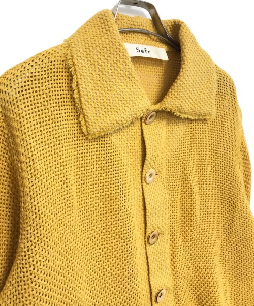 Sefr（セファ）Sefr (セファ) AJANI ブレンドニット オーバーシャツ イエロー サイズ:Ｓの古着・服飾アイテム