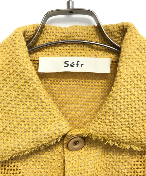 Sefr（セファ）Sefr (セファ) AJANI ブレンドニット オーバーシャツ イエロー サイズ:Ｓの古着・服飾アイテム