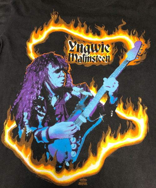 バンドTシャツ（バンドTシャツ）バンドTシャツ (バンドTシャツ) 90s ynhwie malmsteen(イングヴェイ・マルムスティーン) Tシャツ ブラック サイズ:Lの古着・服飾アイテム