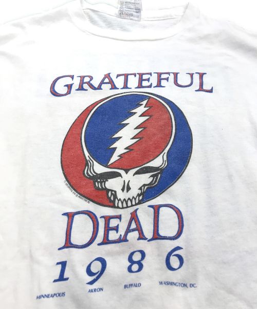 バンドTシャツ（バンドTシャツ）バンドTシャツ (バンドTシャツ) 80s GRATEFUL DEAD&BOB DYLAN(グレイトフル・デッド&ボブ・ディラン) バンドTシャツ ホワイト サイズ:XLの古着・服飾アイテム