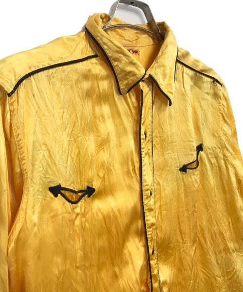 VINTAGE（ヴィンテージ）VINTAGE (ヴィンテージ) サテンウエスタンシャツ イエロー サイズ:表記なしの古着・服飾アイテム