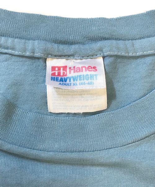 Hanes（ヘインズ）Hanes (ヘインズ) 企業Tシャツ スカイブルー サイズ:ADULT XL(46-48)の古着・服飾アイテム
