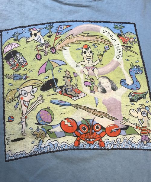 Hanes（ヘインズ）Hanes (ヘインズ) 企業Tシャツ スカイブルー サイズ:ADULT XL(46-48)の古着・服飾アイテム