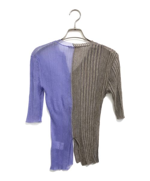 AKIKOAOKI（アキコアオキ）AKIKOAOKI (アキコアオキ) シースルーカーディガン パープル サイズ:Fの古着・服飾アイテム