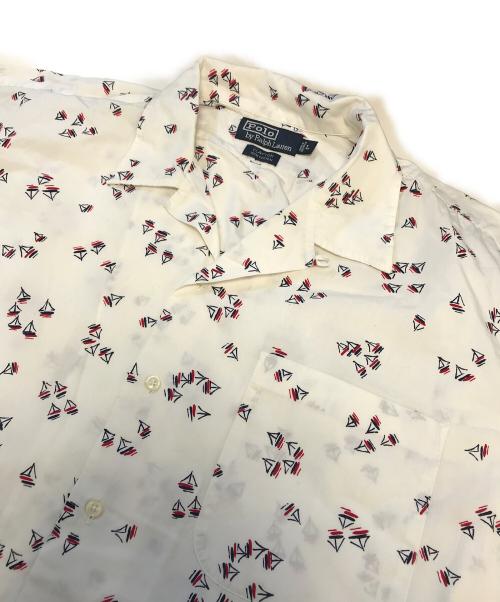 POLO RALPH LAUREN（ポロ・ラルフローレン）POLO RALPH LAUREN (ポロ・ラルフローレン) 総柄シャツ ホワイト サイズ:Lの古着・服飾アイテム