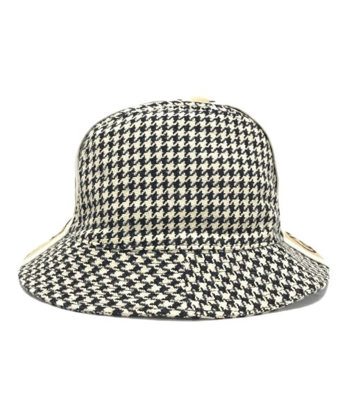 GUCCI（グッチ）GUCCI (グッチ) 千鳥格子バケットハット ブラック×ホワイト サイズ:Mの古着・服飾アイテム