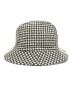 GUCCI (グッチ) 千鳥格子バケットハット ブラック×ホワイト サイズ:M：20000円