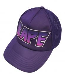BAPE BY A BATHING APE（ベイプバイアベイシングエイプ）の古着「KISS LOGO メッシュキャップ」｜パープル