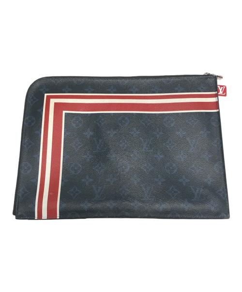 LOUIS VUITTON（ルイ ヴィトン）LOUIS VUITTON (ルイ ヴィトン) クラッチバッグ ネイビーの古着・服飾アイテム