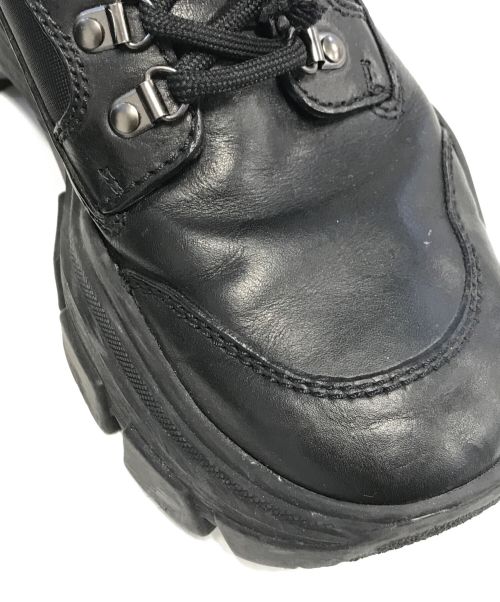 PRADA（プラダ）PRADA (プラダ) レザーナイロンコンバットブーツ ブラック サイズ:8½の古着・服飾アイテム