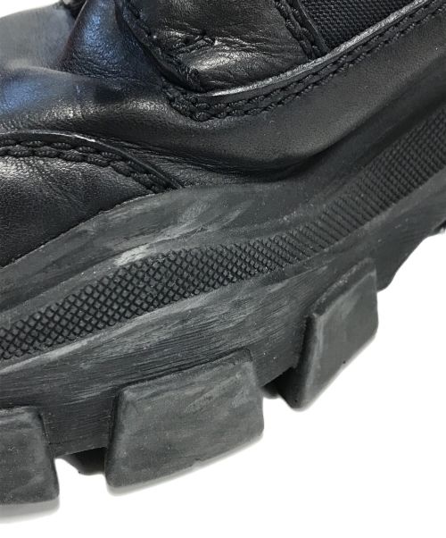 PRADA（プラダ）PRADA (プラダ) レザーナイロンコンバットブーツ ブラック サイズ:8½の古着・服飾アイテム