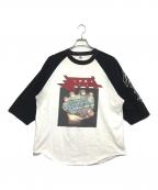 バンドTシャツバンドTシャツ）の古着「90s-00s Judas Priest(ジューダス・プリースト) ラグランバンドTシャツ」｜ホワイト