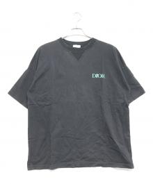 Christian Dior（クリスチャン ディオール）の古着「フラワー刺繍Tシャツ」｜ブラック